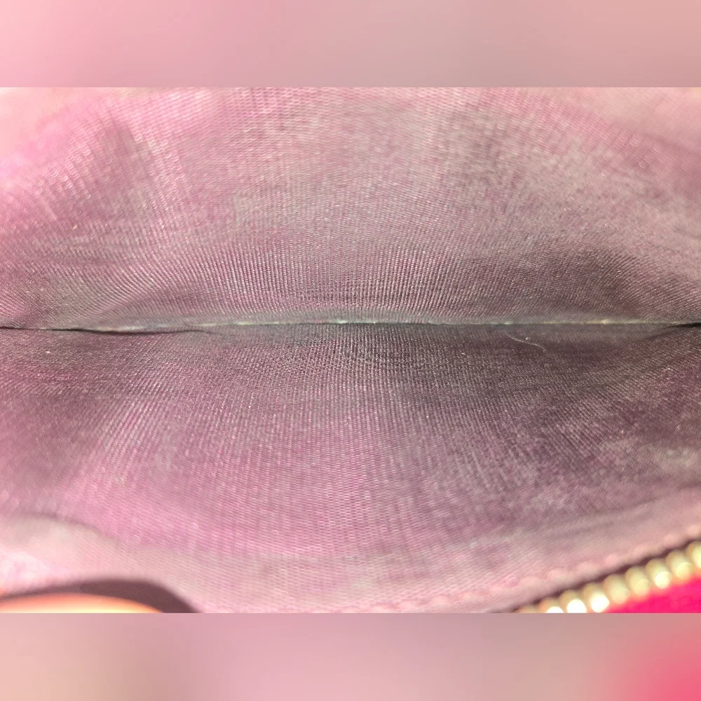 Miu Miu Dark Fuchsia Croc Embossed Leather Long Zip Wallet With COA - Picture 12 of 12